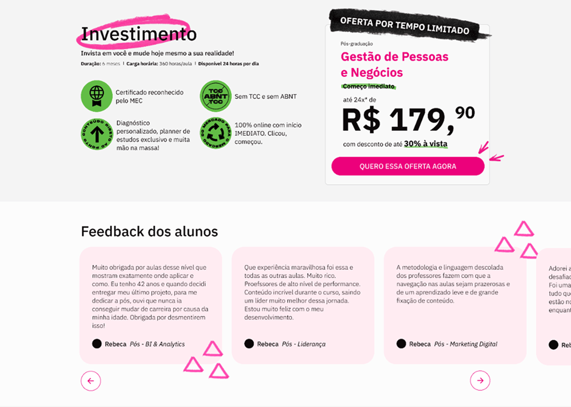 conquer course landing page