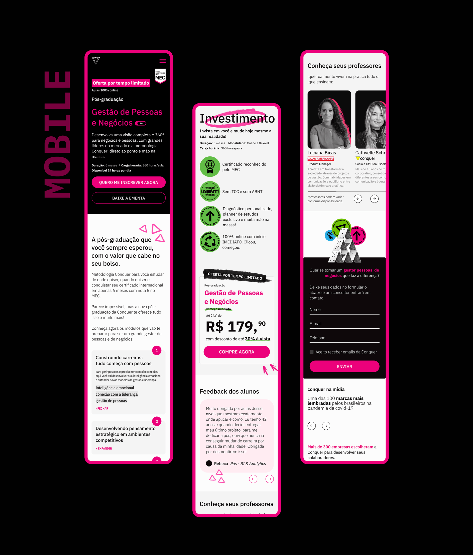 conquer course landing page